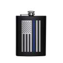 rothco stainless steel thin blue line flask, stainless steel thin blue line flask, rothco stainless steel flask, stainless steel flask, rothco thin blue line flask, thin blue line flask, flasks, rothco flasks, metal flask, steel flask, groomsmen flask, groomsman gift, engraved flask, printed flask, thin blue line gifts, thin blue line flag, thin blue line american flag, thin blue line products, thin blue line gear, hip flask, drink flask, 