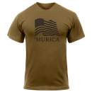 rothco murica us flag t-shirt, murica us flag t-shirt, us flag tshirt, flag shirt, american flag shirt, murica shirt, murica, american flag t-shirt, merica tshirt, american t shirt, patriotic clothing, coyote brown, brown, athletic fit, American flag shirt,