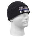 Rothco Thin Blue Line Deluxe Embroidered Watch Cap, thin blue line, police support hat, police hat, flag hat, rothco embroidered watch cap, rothco watch cap, watch cap, knitted watch cap, thin blue line watch cap, watch cap thin blue line, beanie, cold weather cap, military watch cap, knit watch cap, army watch cap,                                         