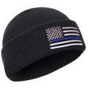 Rothco Thin Blue Line Deluxe Embroidered Watch Cap, thin blue line, police support hat, police hat, flag hat, rothco embroidered watch cap, rothco watch cap, watch cap, knitted watch cap, thin blue line watch cap, watch cap thin blue line, beanie, cold weather cap, military watch cap, knit watch cap, army watch cap,                                         