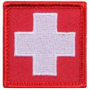 Rothco White Cross Patch, Red,  Hook Backing, hook and loop, patch, patches, white cross, emergency, emt, ems, wholesale patches, tactical patches, military morale patches, funny morale patches, moral patch, military velcro patches, tactical airsoft morale patches, airsoft morale patches, airsoft patches, morale patch