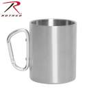 Rothco Stainless Steel Camping Cup With Carabiner, carabiner cup,  carabiner mug, carabiner camping mug, carabiner handle stainless steel mug, travel coffee mug with carabiner handle, travel mug with carabiner handle, camping cup, clip mug, camping coffee cup, travel mug, travel cup, stainless steel cup, stainless steel mug, camping mug  