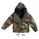Rothco Reversible Lined Jacket With Hood, Reversible Lined Jacket, Nylon Jacket, Rain Jacket, Rain Gear, Rothco, Reversible Jacket, Rain Coat, Water Proof Jacket, Outerwear, Hooded Jacket, Hooded Rain Jacket, Zippered Jacket, Zippered Coat