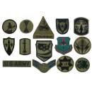 assorted military patches, military patches, army patches, patches, rank patches, division badges, Strategic Air Command, USAF Communicate Command, space command, USAF In Europe, 24th Corps,  Army Corps