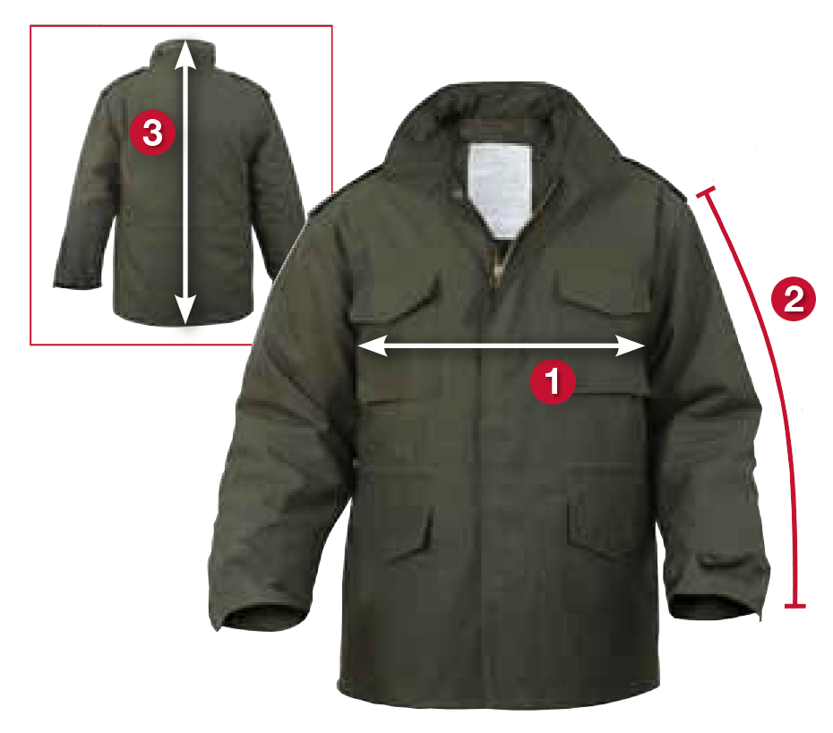 Rothco Flight Jacket Size Chart