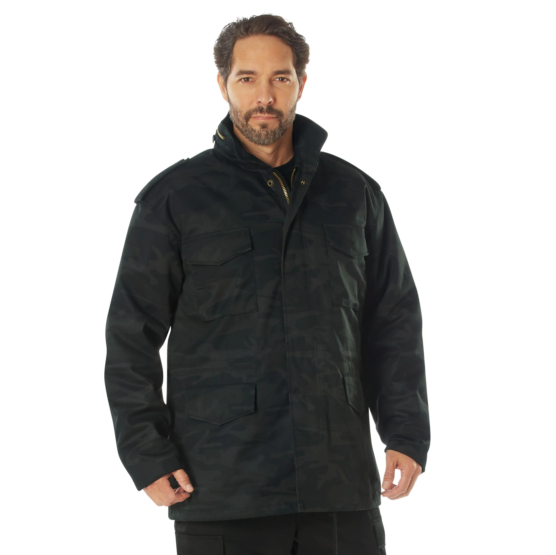 Rothco Midnight Black Camo Military Field Jacket