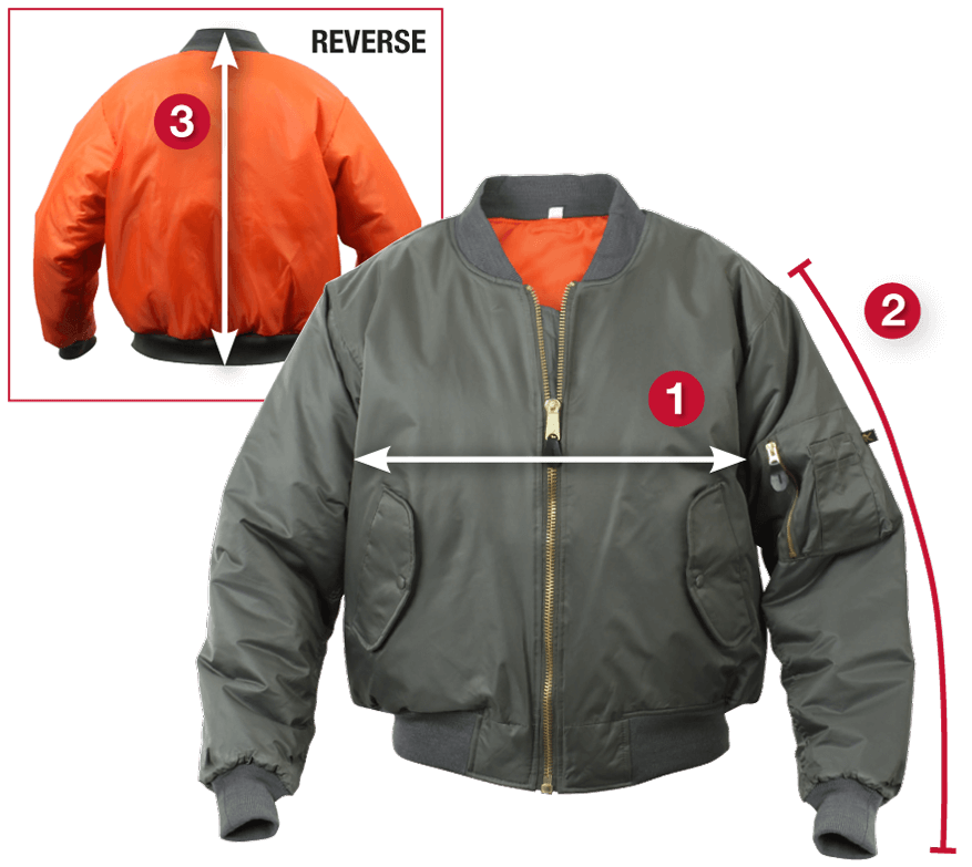 Rothco Ma 1 Flight Jacket Size Chart