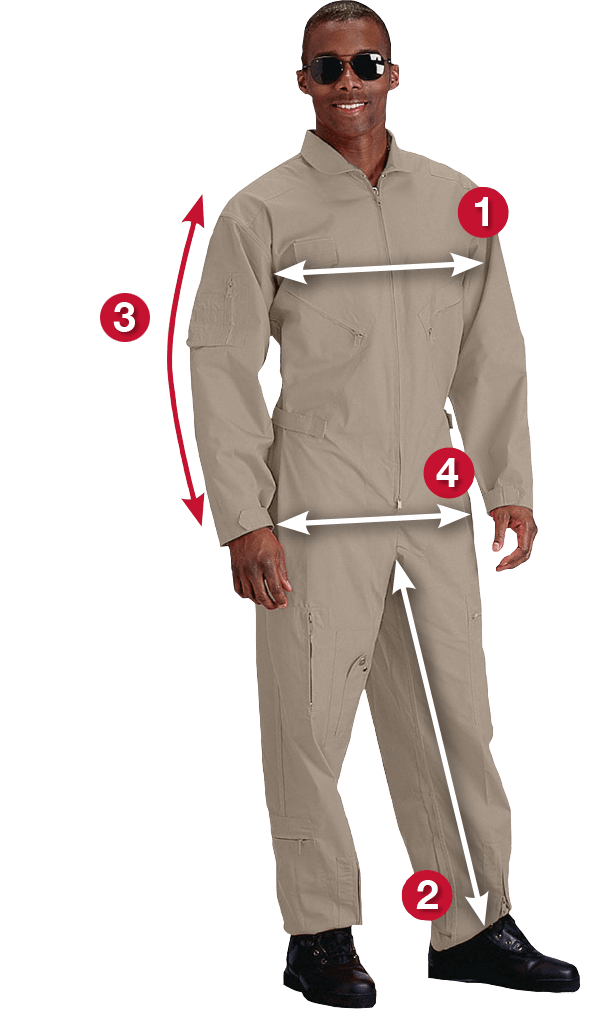 Rothco Flight Suit Size Chart