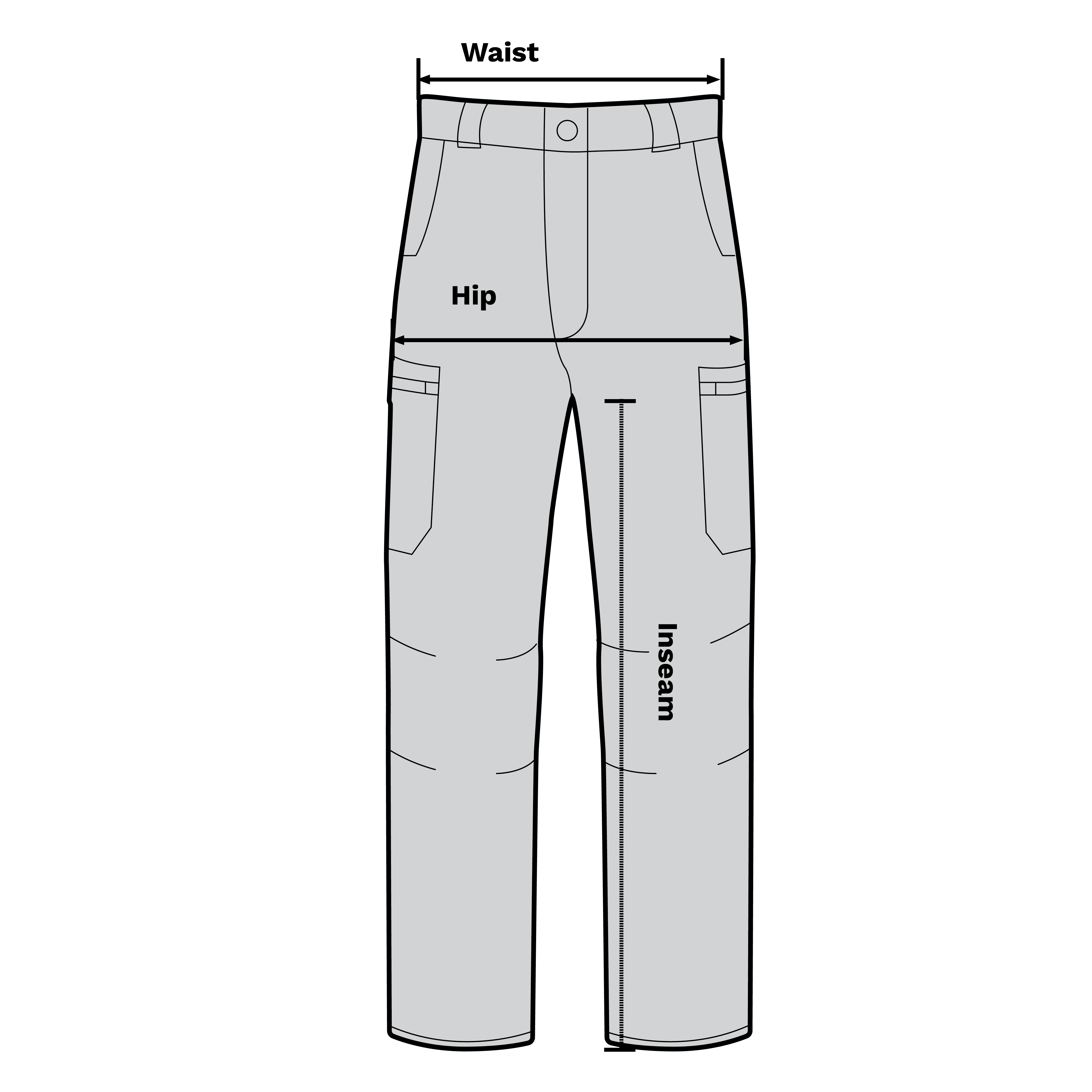Rothco Men's Edge Pants Measurement Diagram