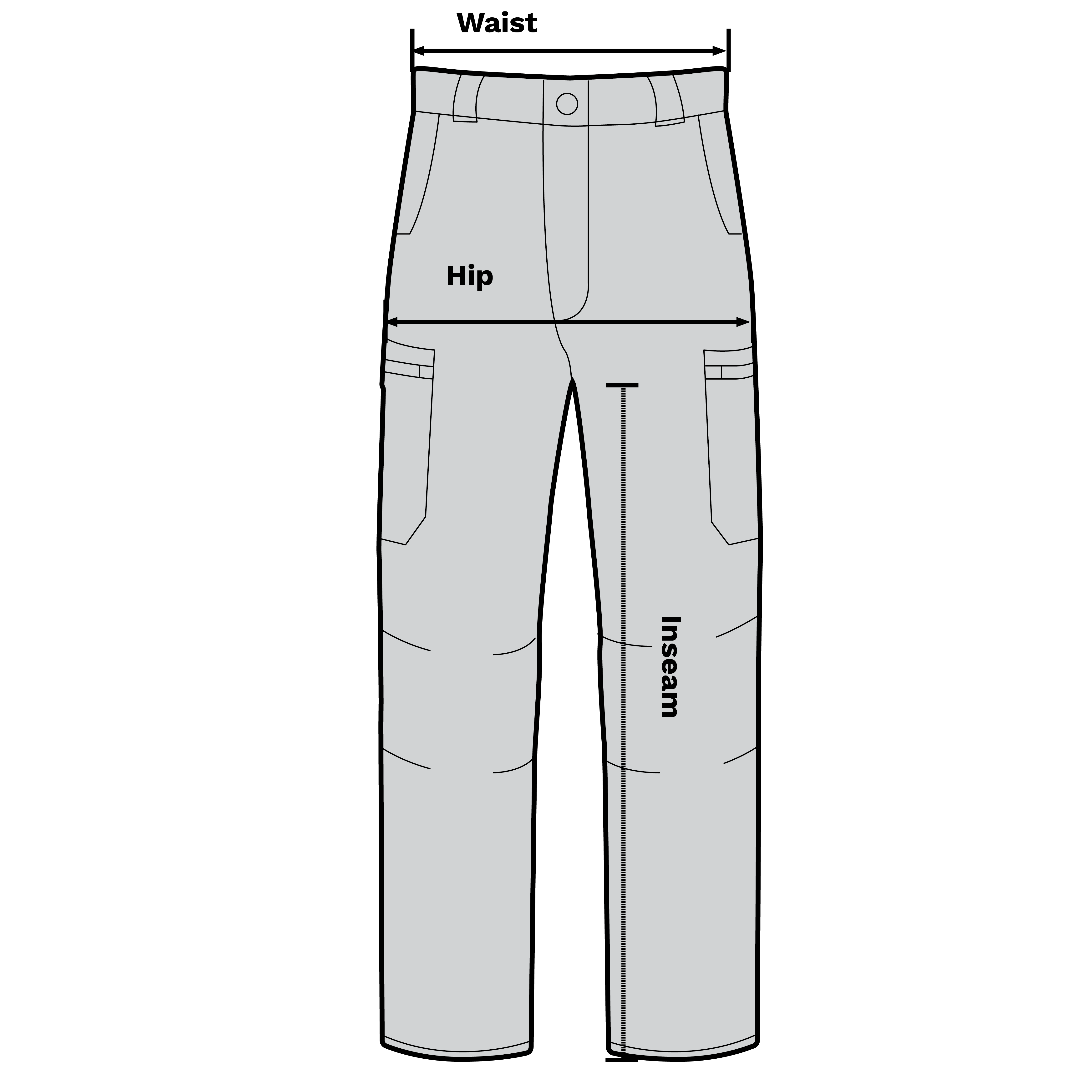 Rothco Women's Edge Pants Measurement Diagram