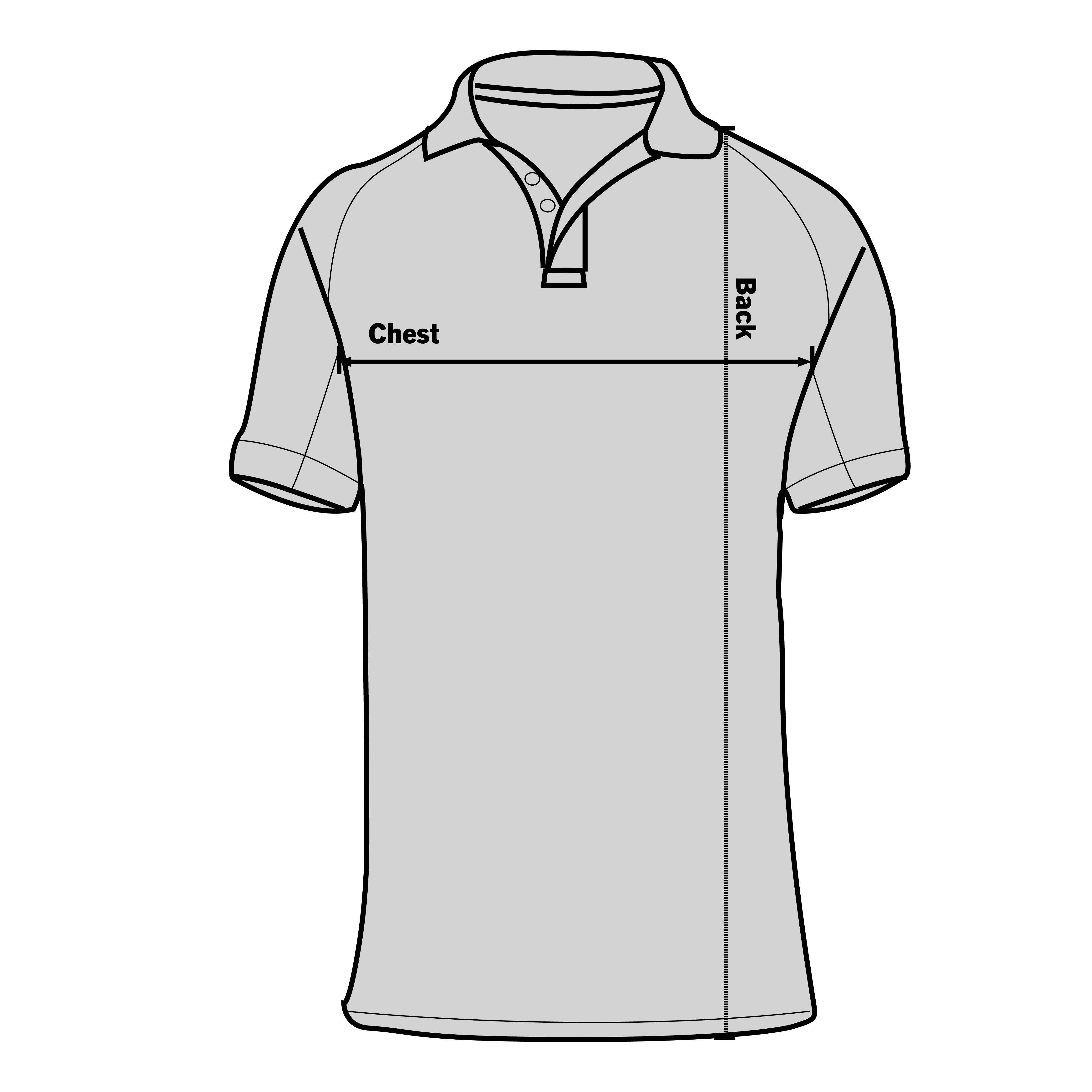 Women's Short Sleeve Tactical Performance Polo Measurement Diagram