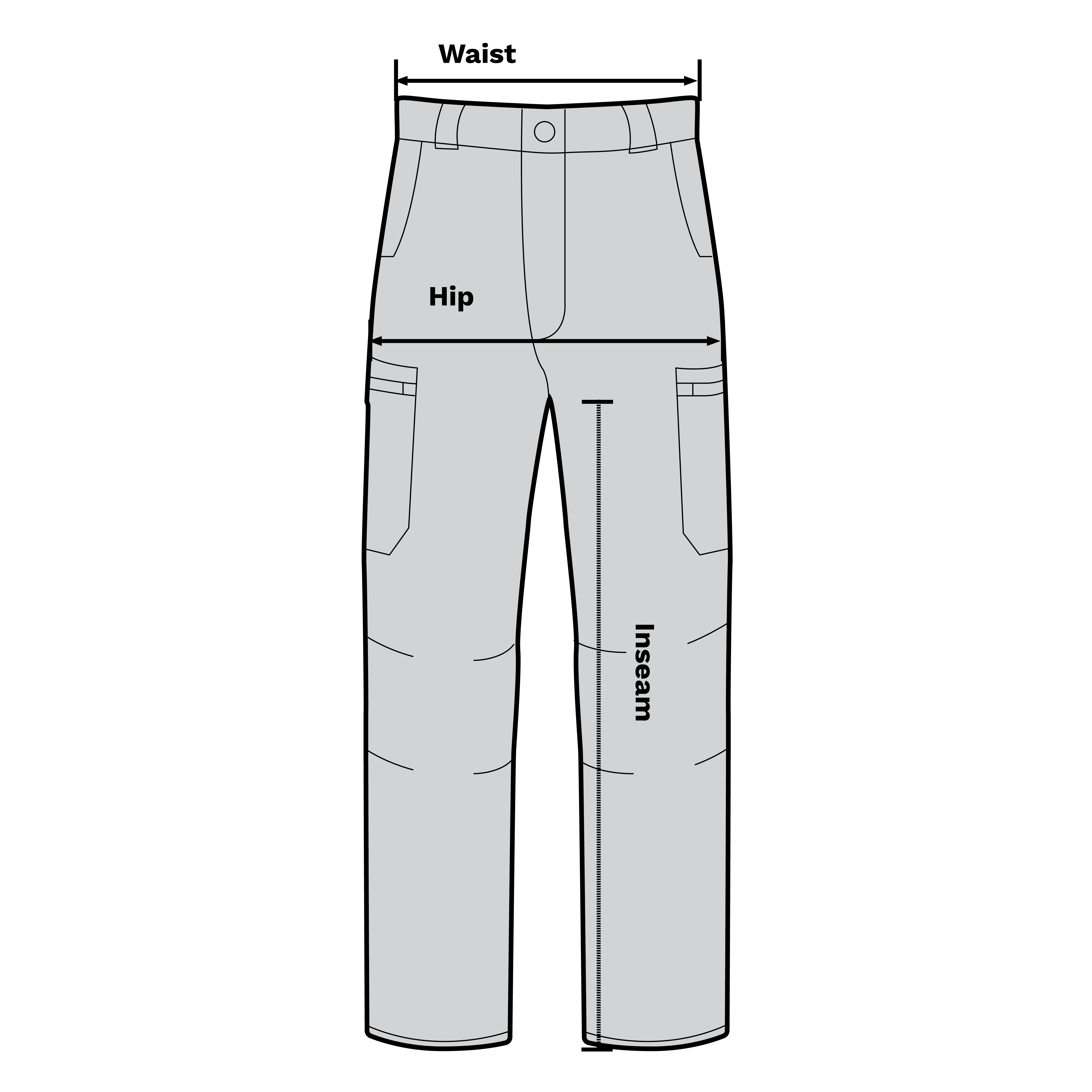 Rothco Men's Patrol Pants Measurement Diagram