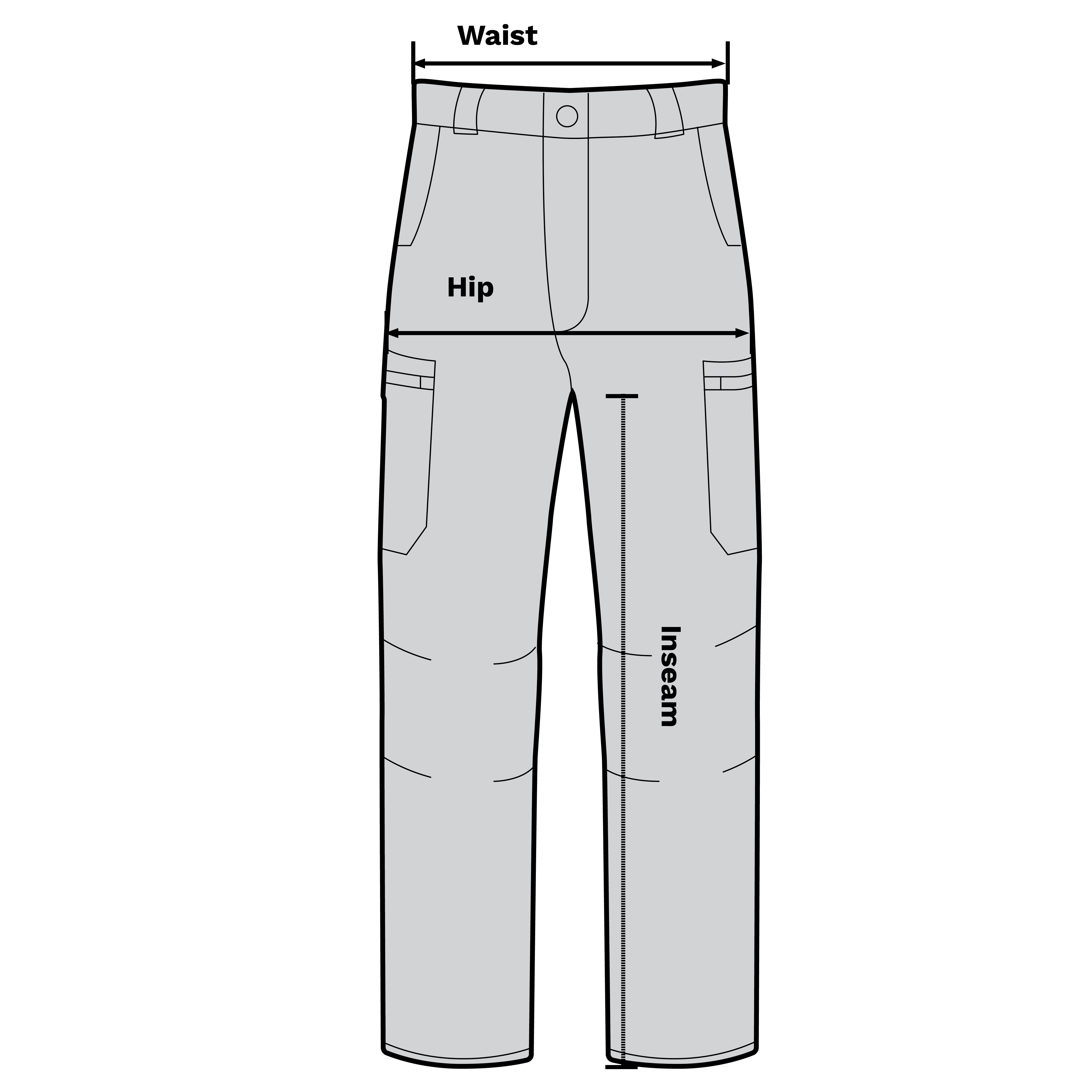 Rothco Women's Patrol Pants Measurement Diagram