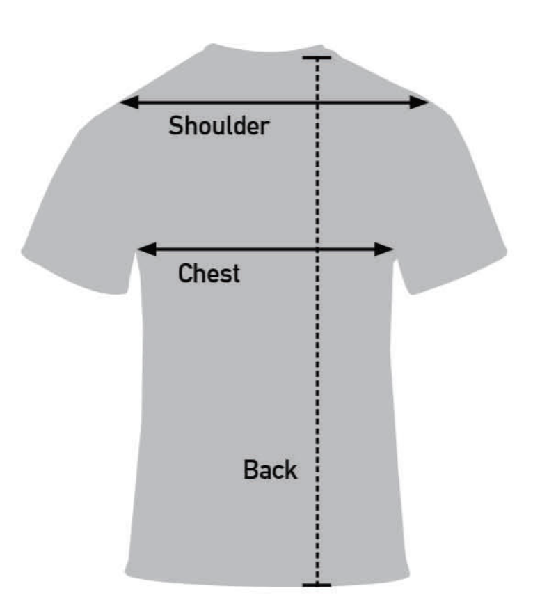 Freedom Over Fear T-Shirt Measurement Diagram