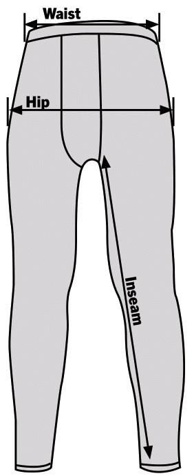 Rothco ECWCS Mid Weight Bottom Sizechart