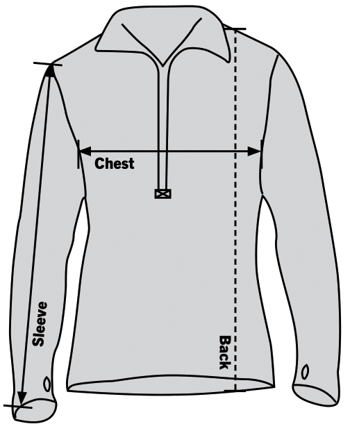 Rothco ECWCS Mid Weight Top Sizechart