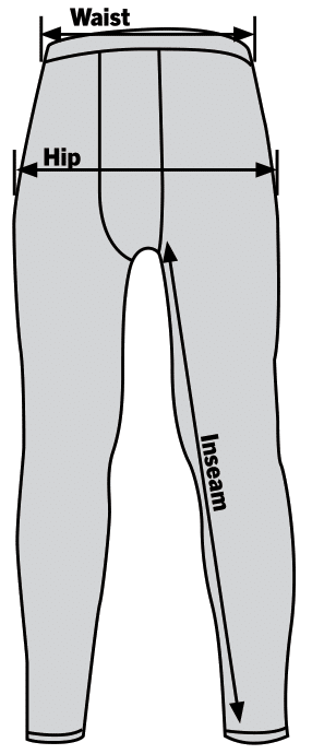 Rothco ECWCS Poly Bottom Sizechart