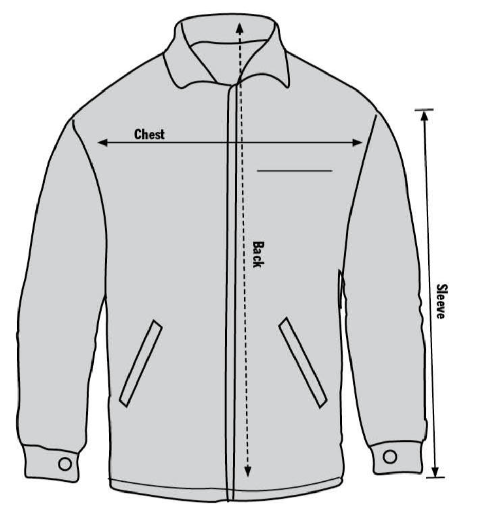 Rothco Lightweight Canvas Work Jacket Size Chart