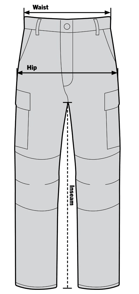 Rothco Tactical BDU Pants Sizechart