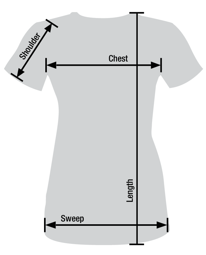 Rothco Womens Long Length T-Shirt Sizechart
