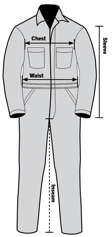 Rothco Workwear Coverall Sizechart