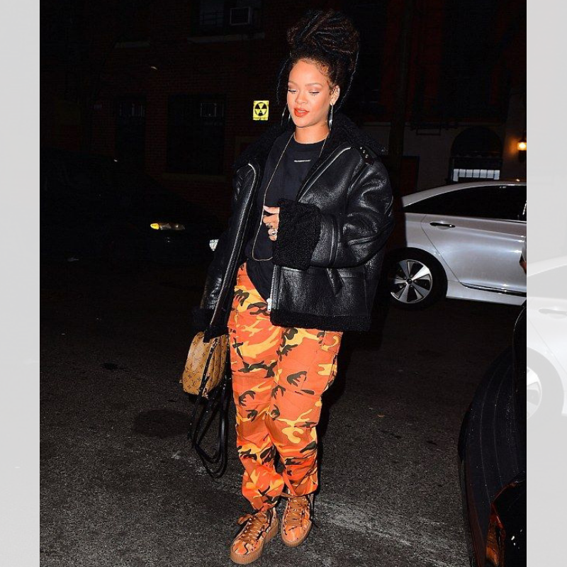 Rihanna is Savage in our Orange Camo Pants