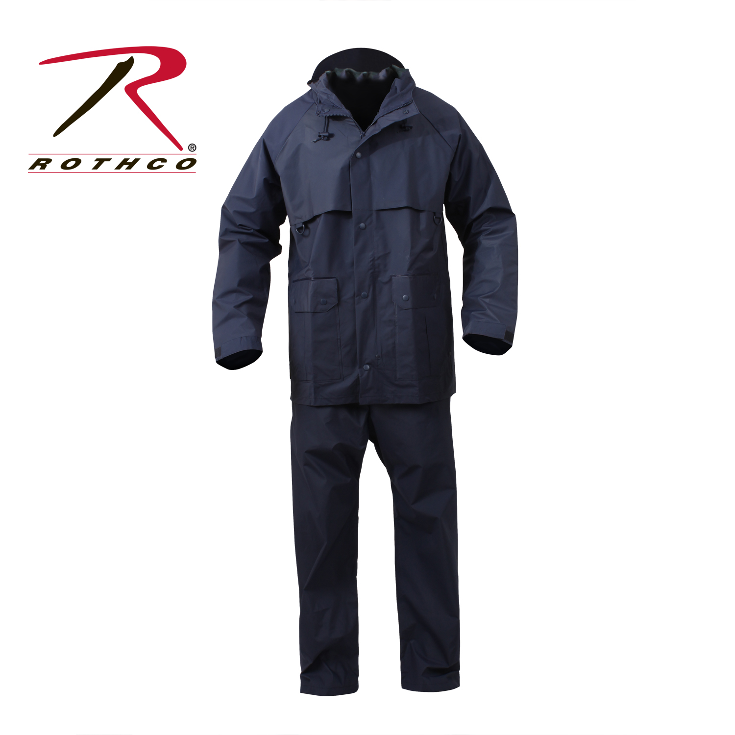Rothco 3765 Black 2 Piece Microlite PVC Rainsuit