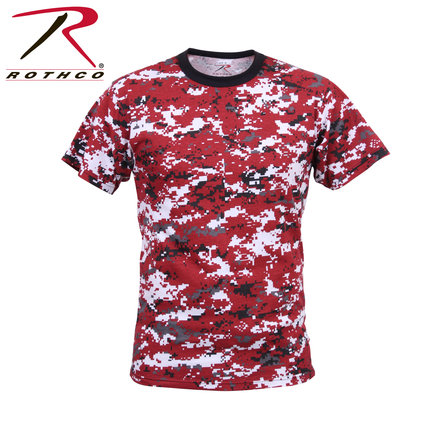 red and black camo shirt