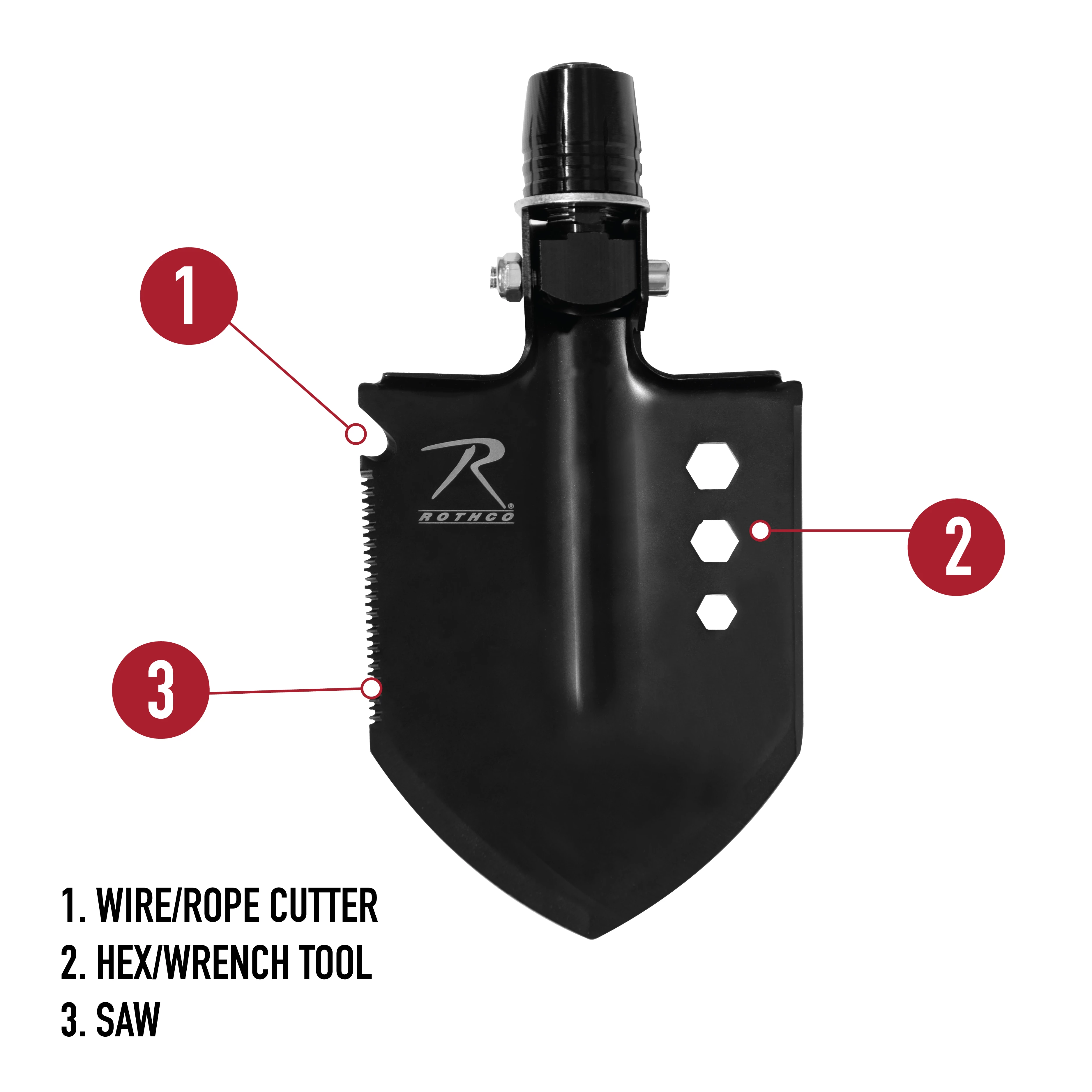 Rothco 8-in-1 Multi-Tool Survival Shovel / Portable Camping