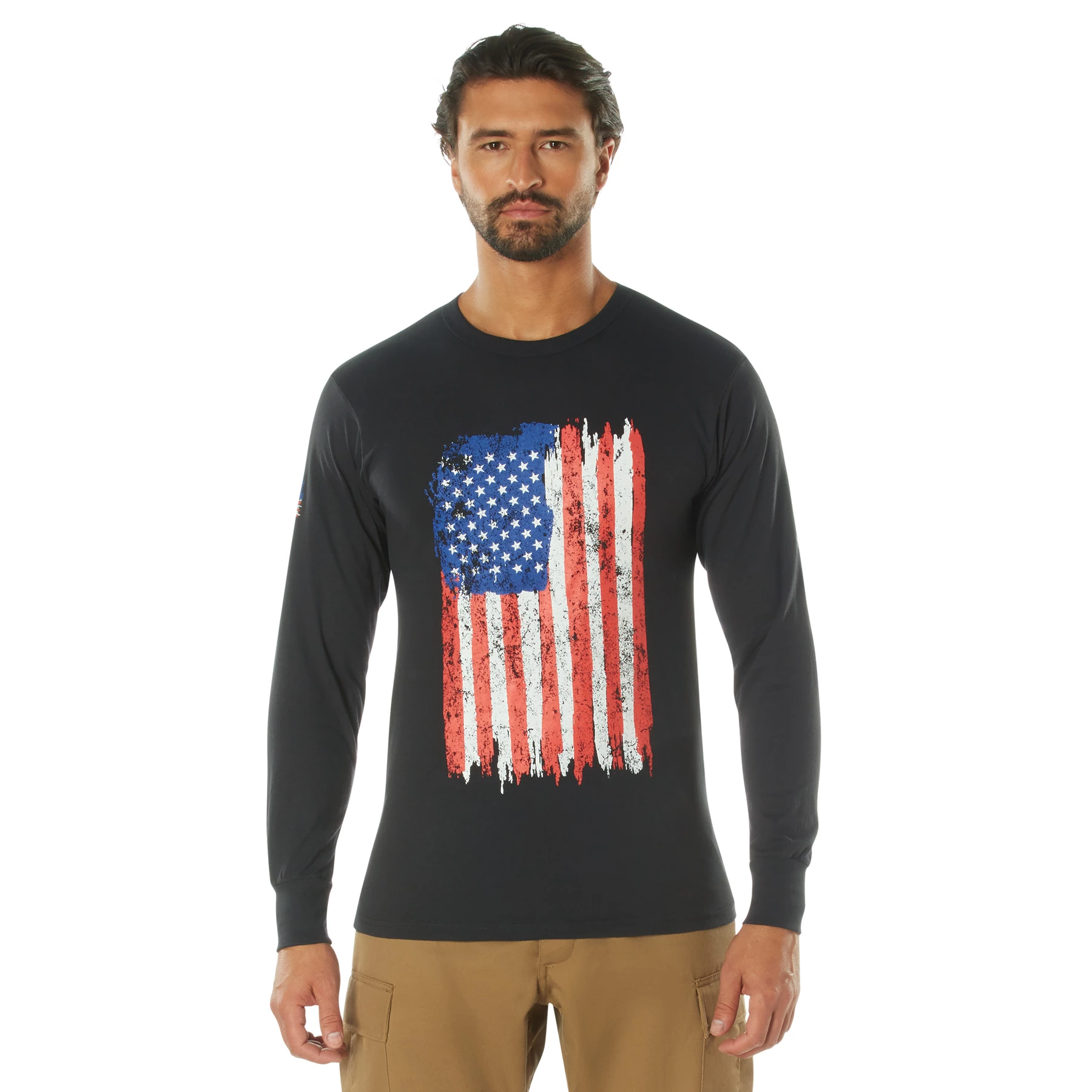 american flag long sleeve dress shirt Cosfo Long Sleeve Shirts for Men Collared American Flag Casual Tops Regular Button Down with Pocket Shirts, Men's, Size: Small, Blue