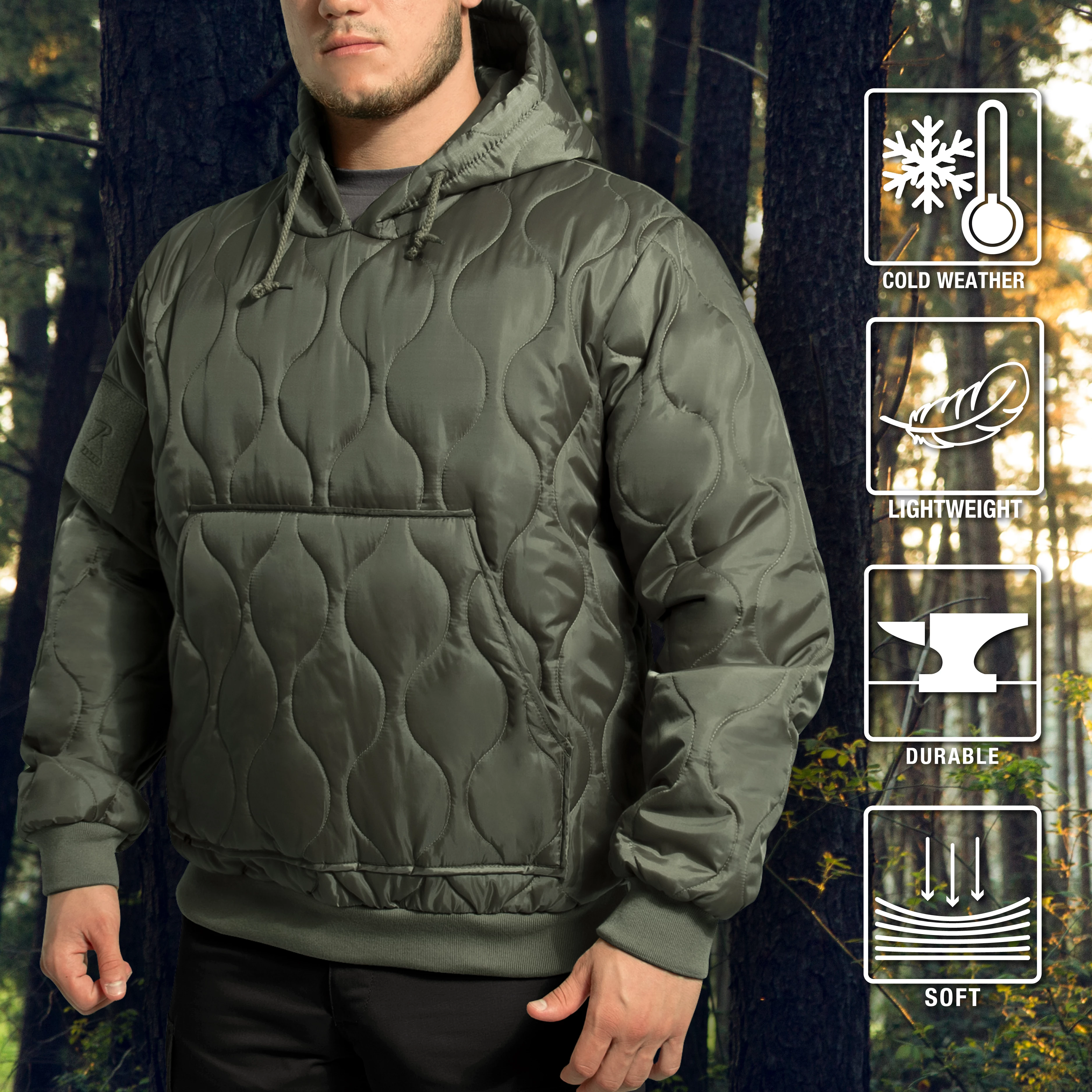 Rothco Quilted Woobie Hooded Sweatshirt