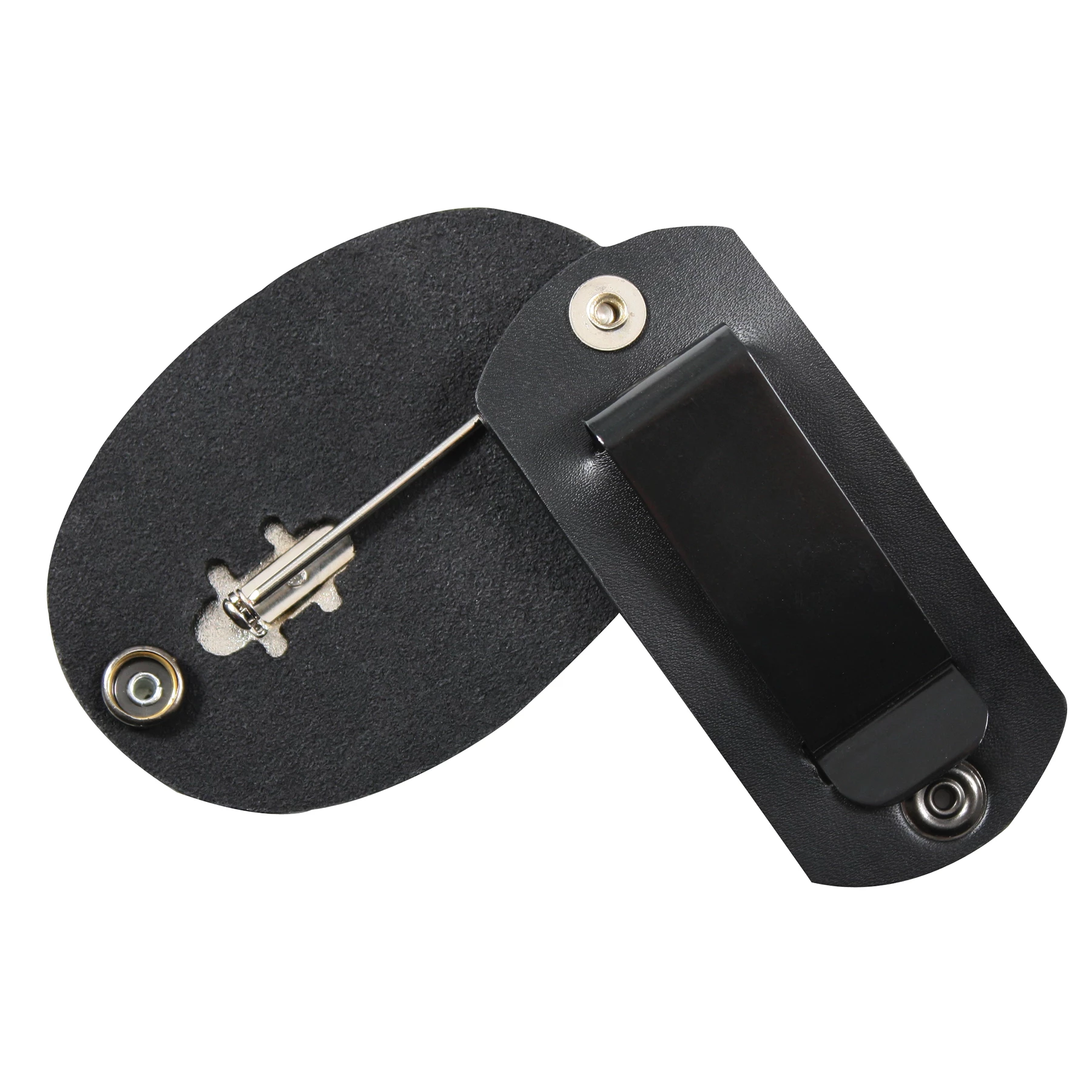 Rothco Leather Clip-On Badge Holder with Swivel Snap