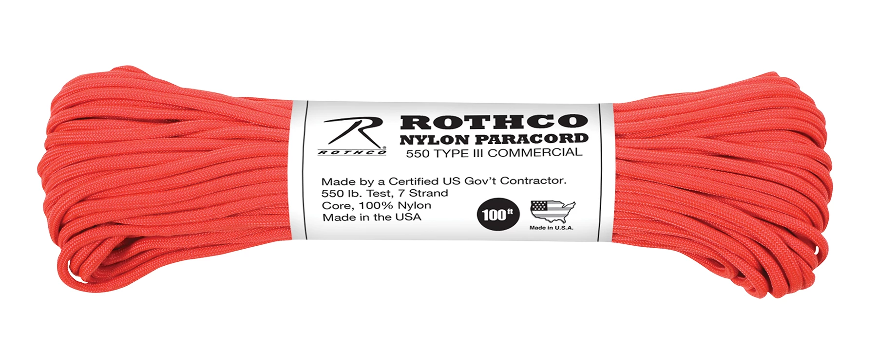 ROTHCO ナイロンパラコード 550 Type III 5本セット Rothco Nylon Paracord Type III 550 LB