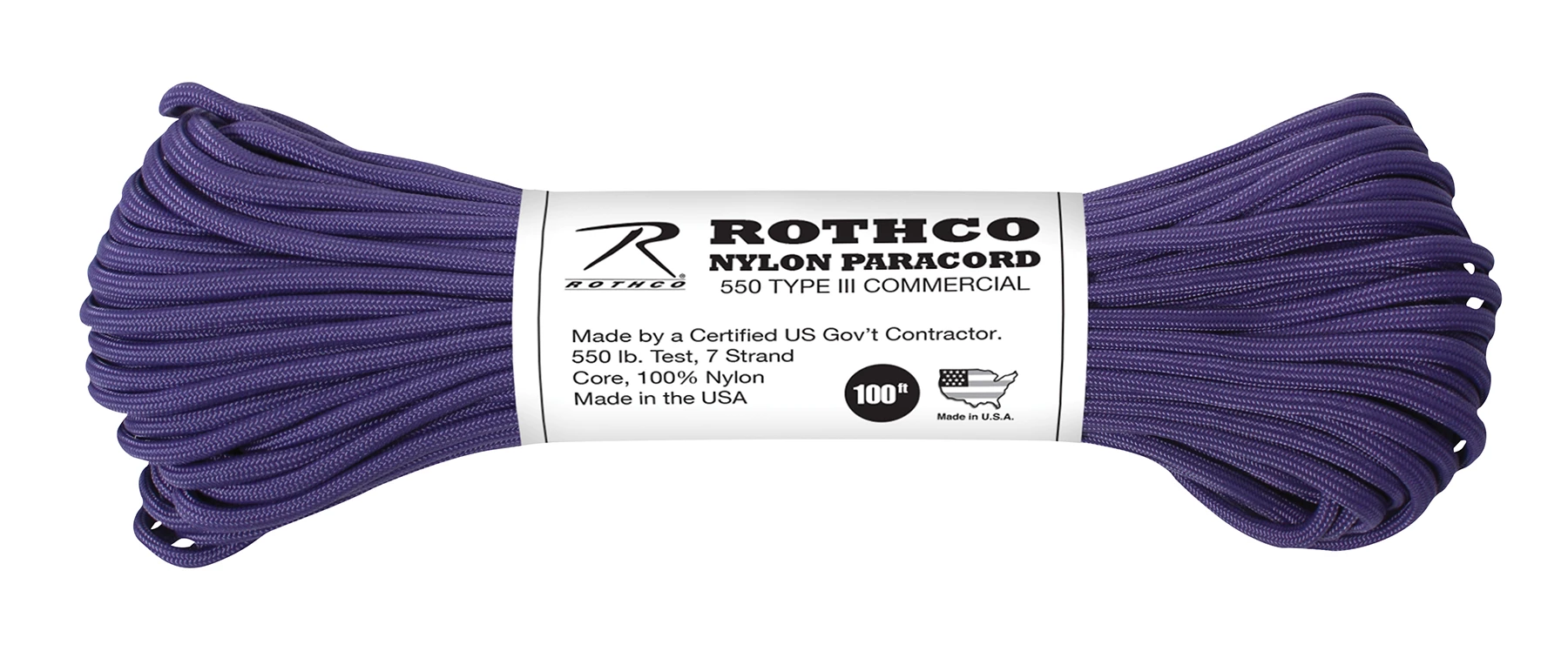 ROTHCO ナイロンパラコード 550 Type III 5本セット Rothco Nylon Paracord Type III 550 LB