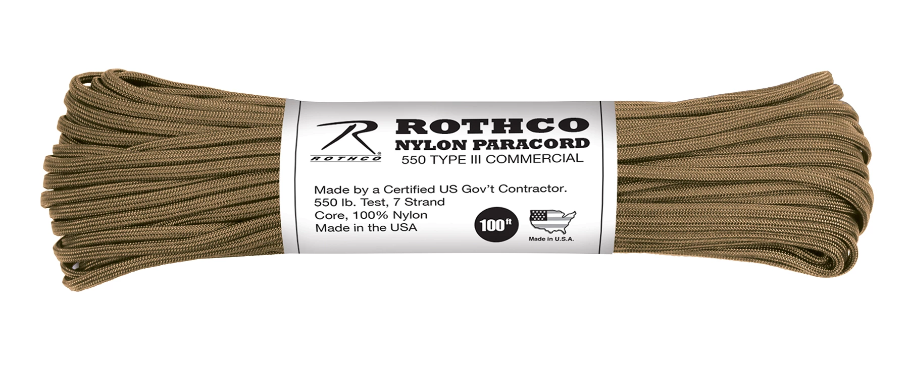 ROTHCO ナイロンパラコード 550 Type III 4本セット Rothco Nylon Paracord Type III 550 LB