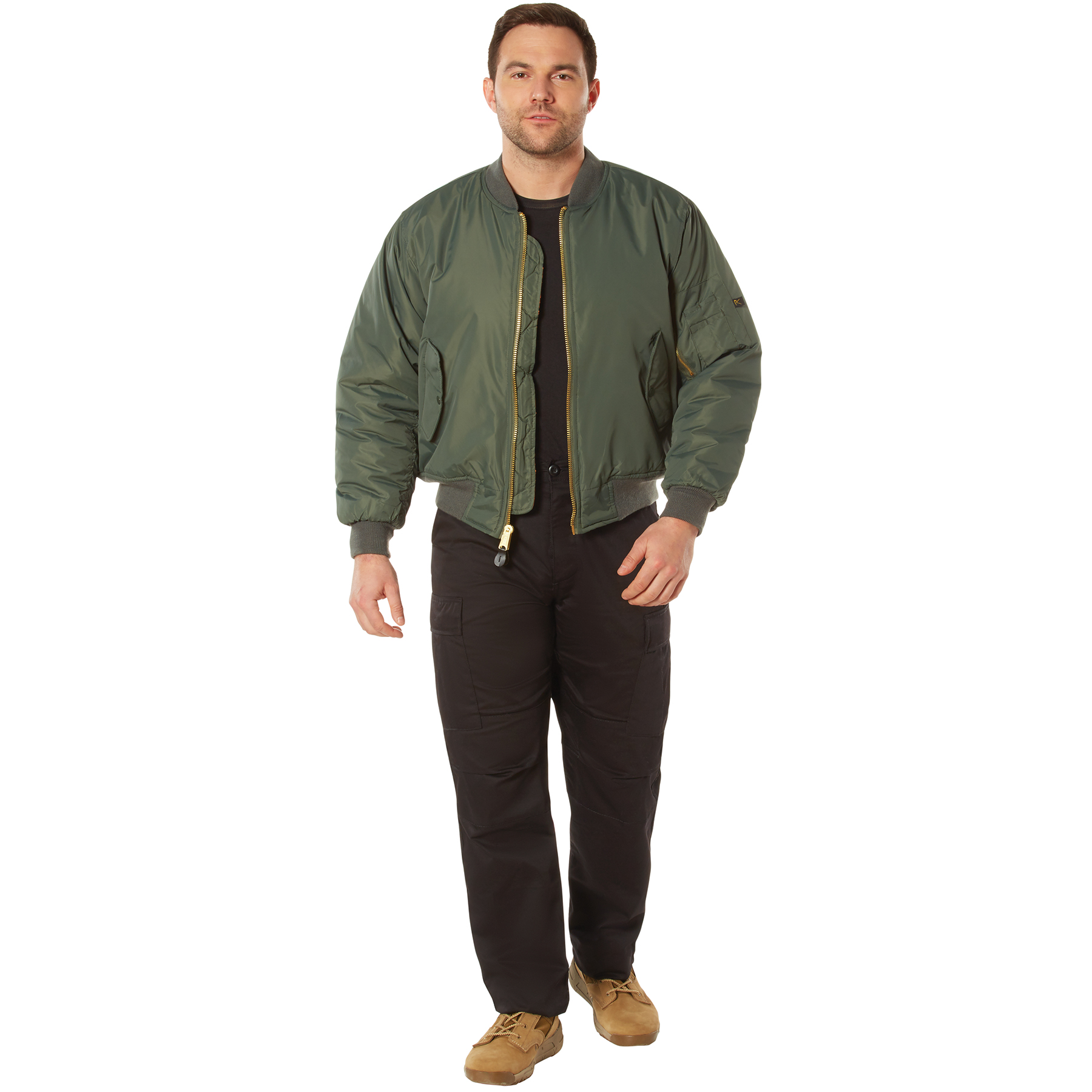 Rothco MA-1 Black Military Flight Jacket – Bomber Coat, Concealed Carry, Unisex