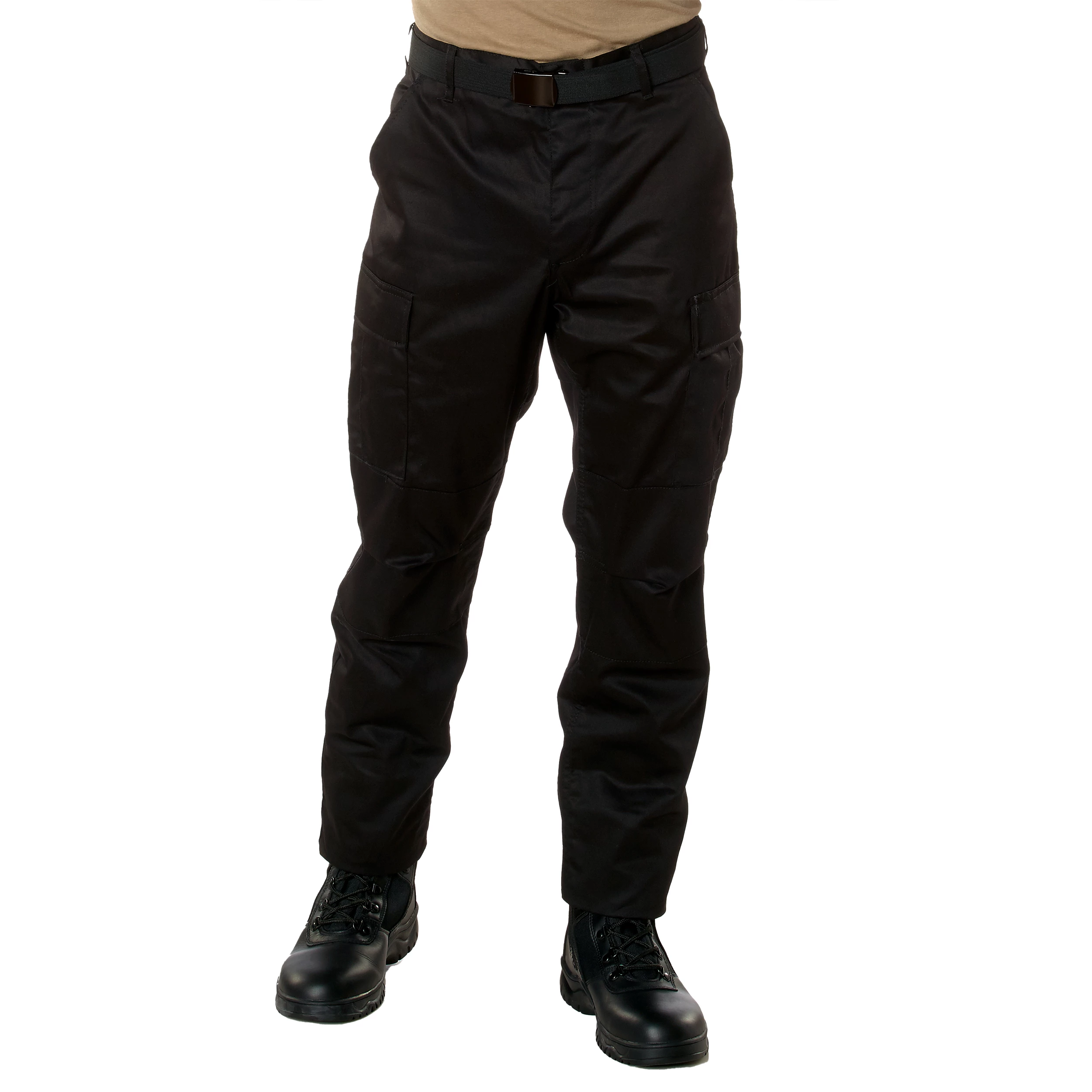 goar Matte black Croco zipper pants Men