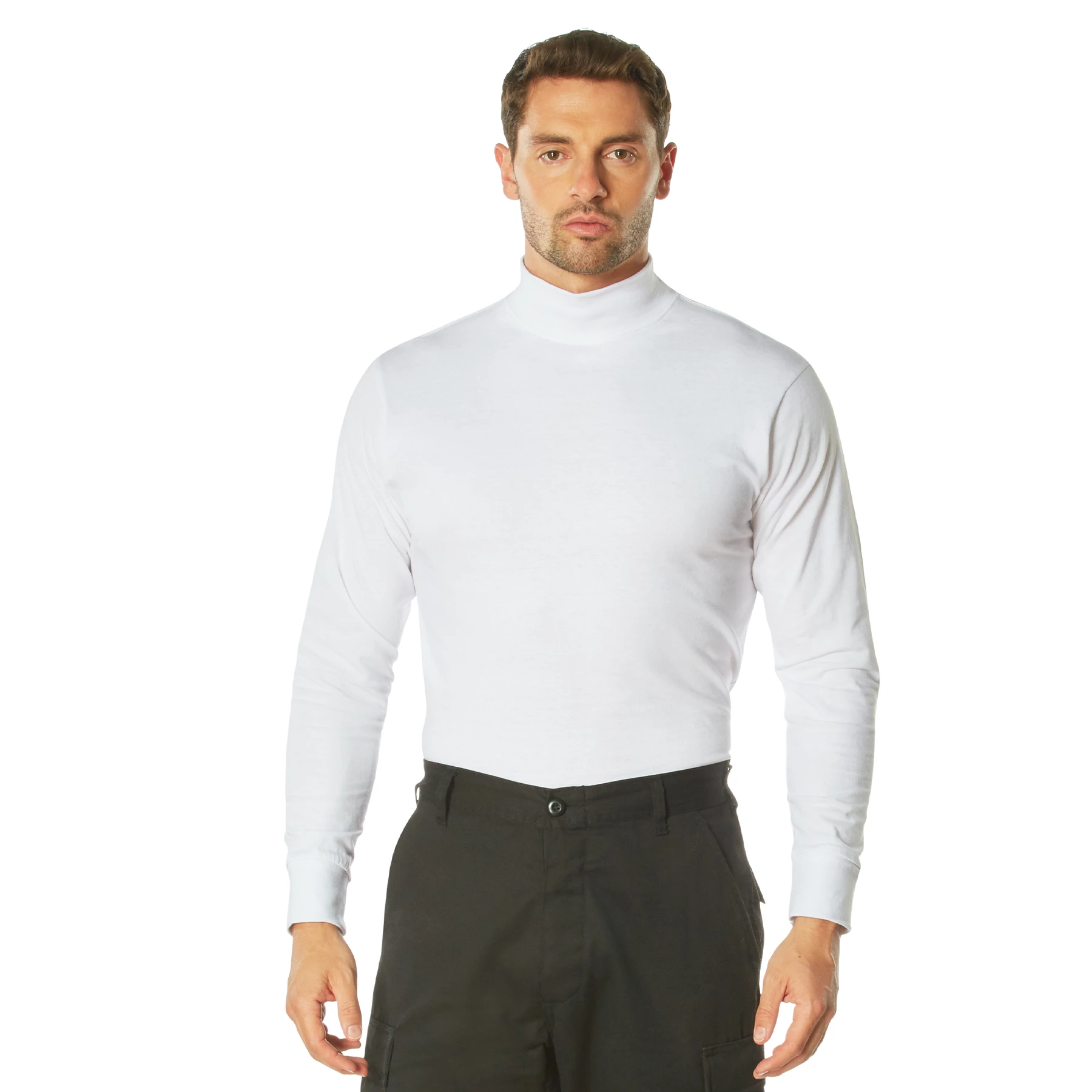 メンズウェア RUFFLOG / GG MILITARY MOCK NECK WHITE Rothco Mock Turtleneck