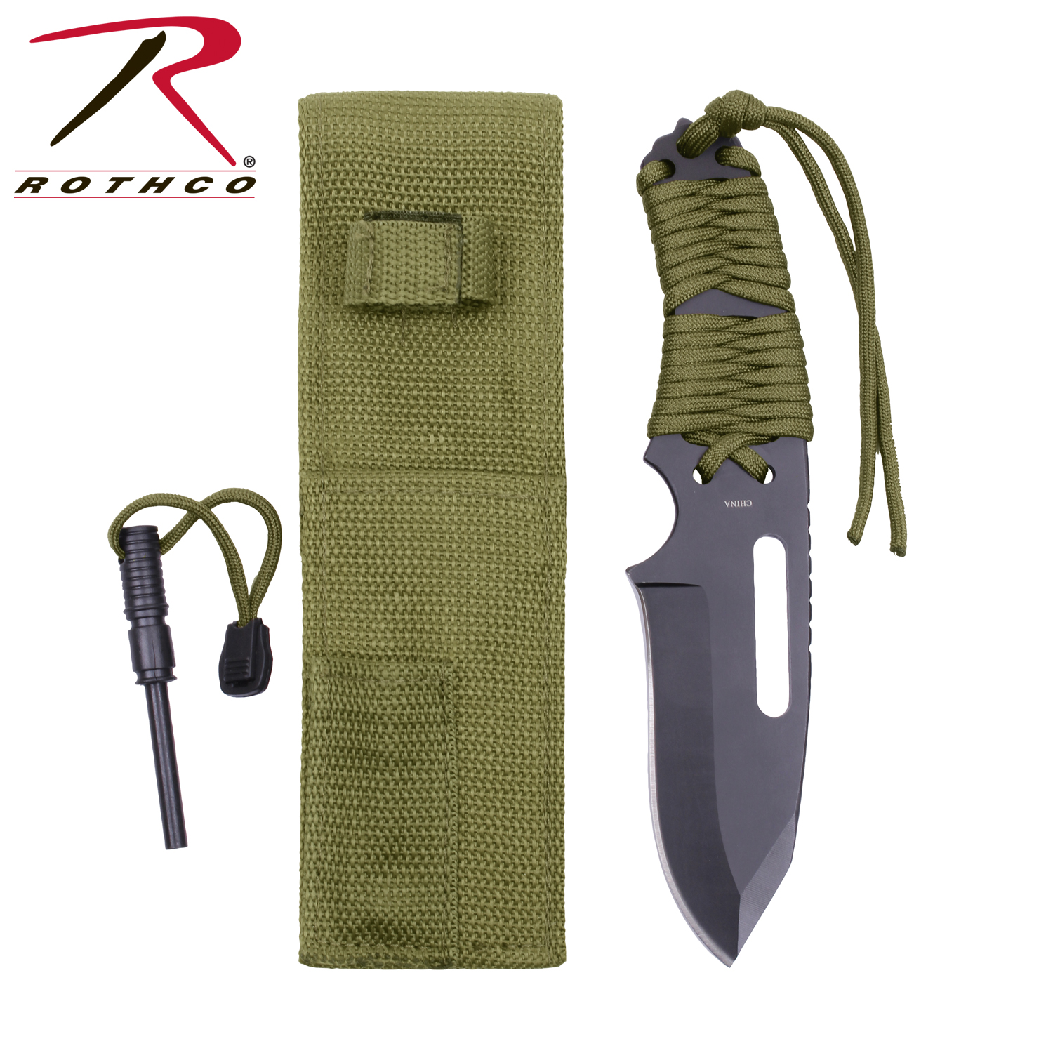 Rothco Large Paracord Knife With Fire Starter