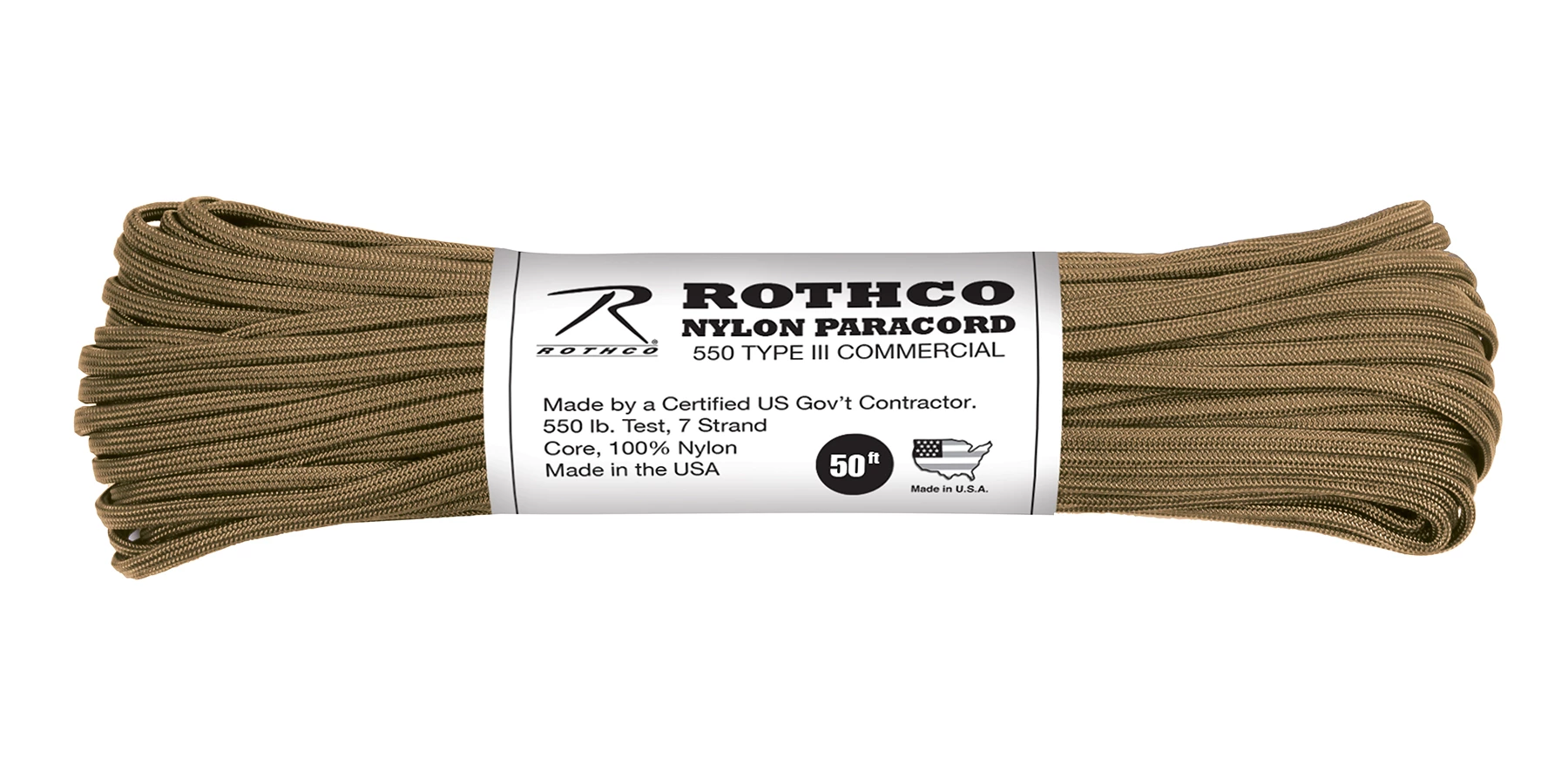 ROTHCO ナイロンパラコード 550 Type III 5本セット Rothco Nylon Paracord Type III 550 LB