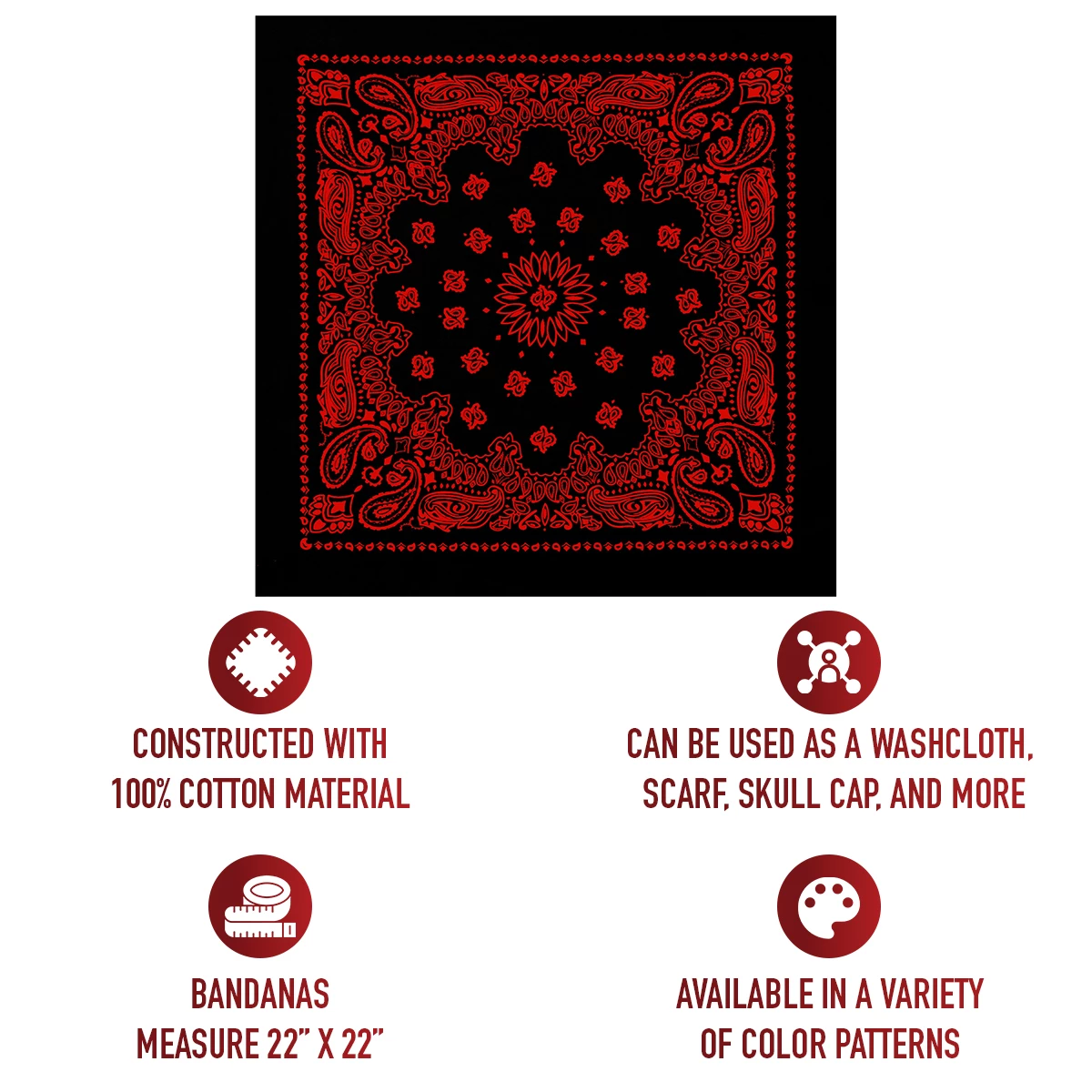 Rothco Trainmen Paisley Bandana - 22 X 22