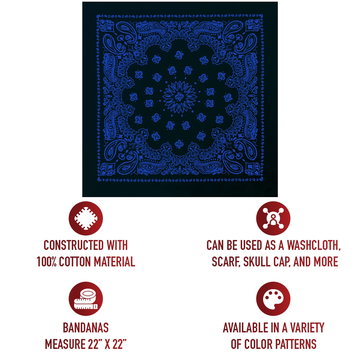 Rothco Trainmen Paisley Bandana - 22 X 22