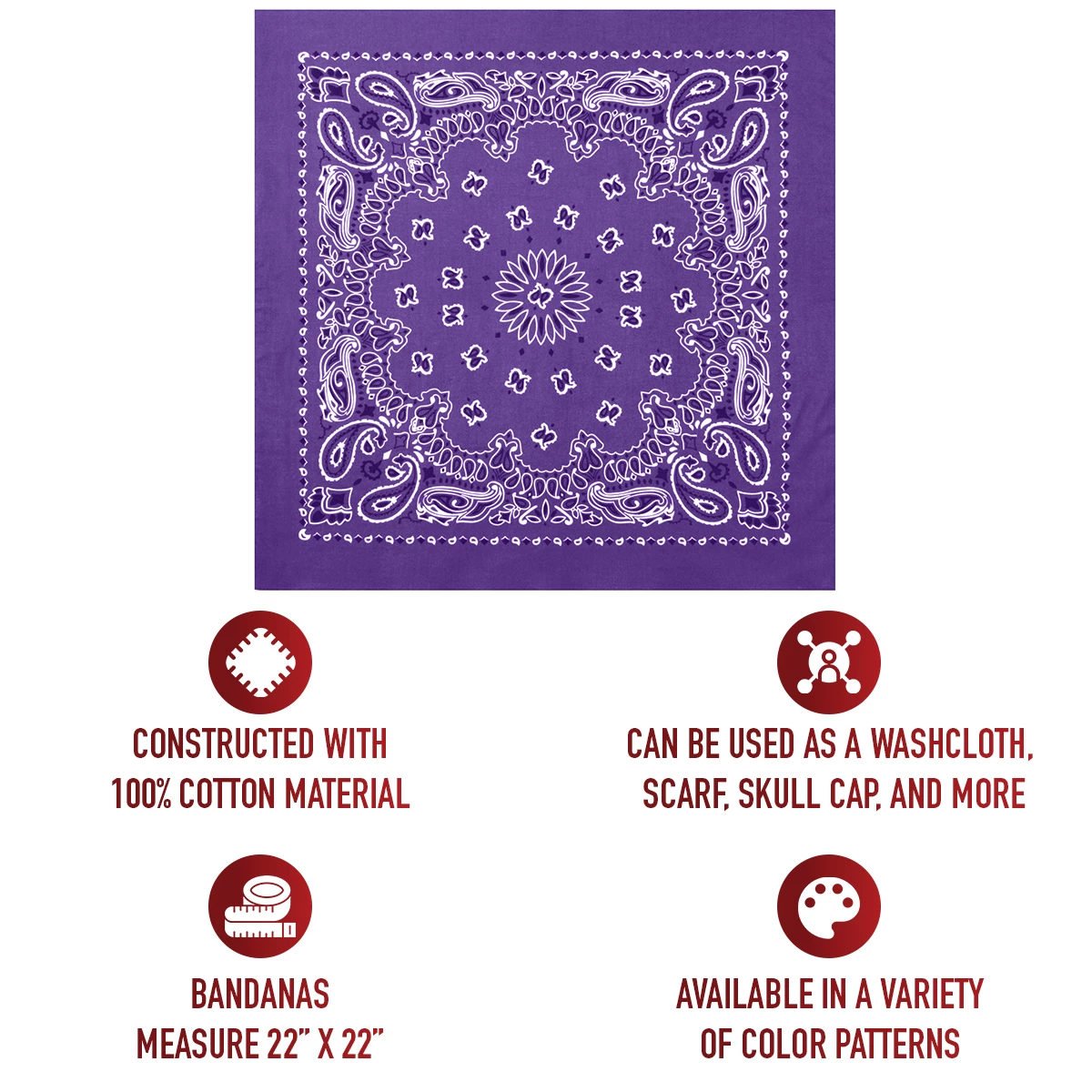Rothco Trainmen Paisley Bandana - 22 X 22