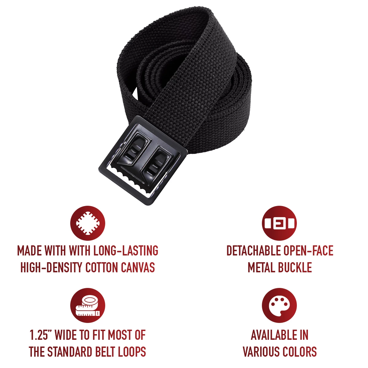 Rothco Military Web Belts With Open Face Buckle