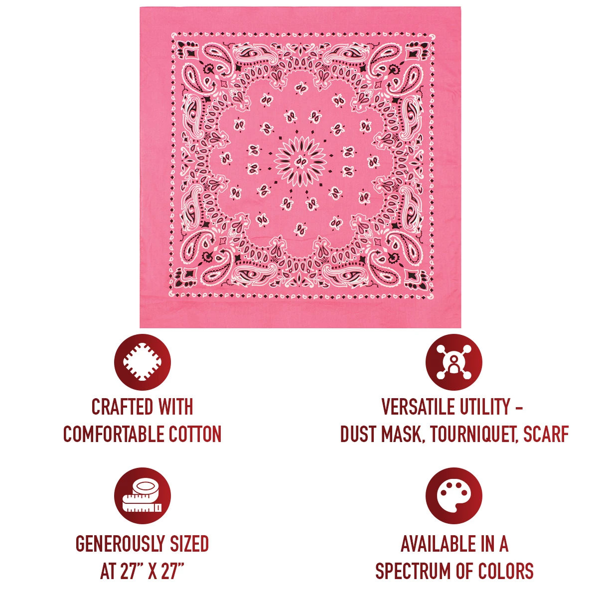 Rothco Trainmen Paisley Bandana – Extra-Large - 27” X 27
