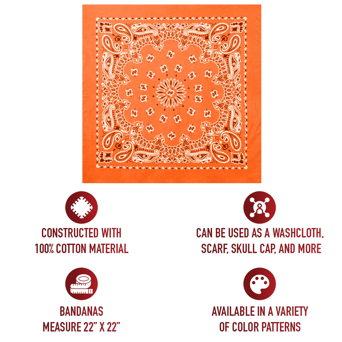 Rothco Trainmen Paisley Bandana - 22 X 22