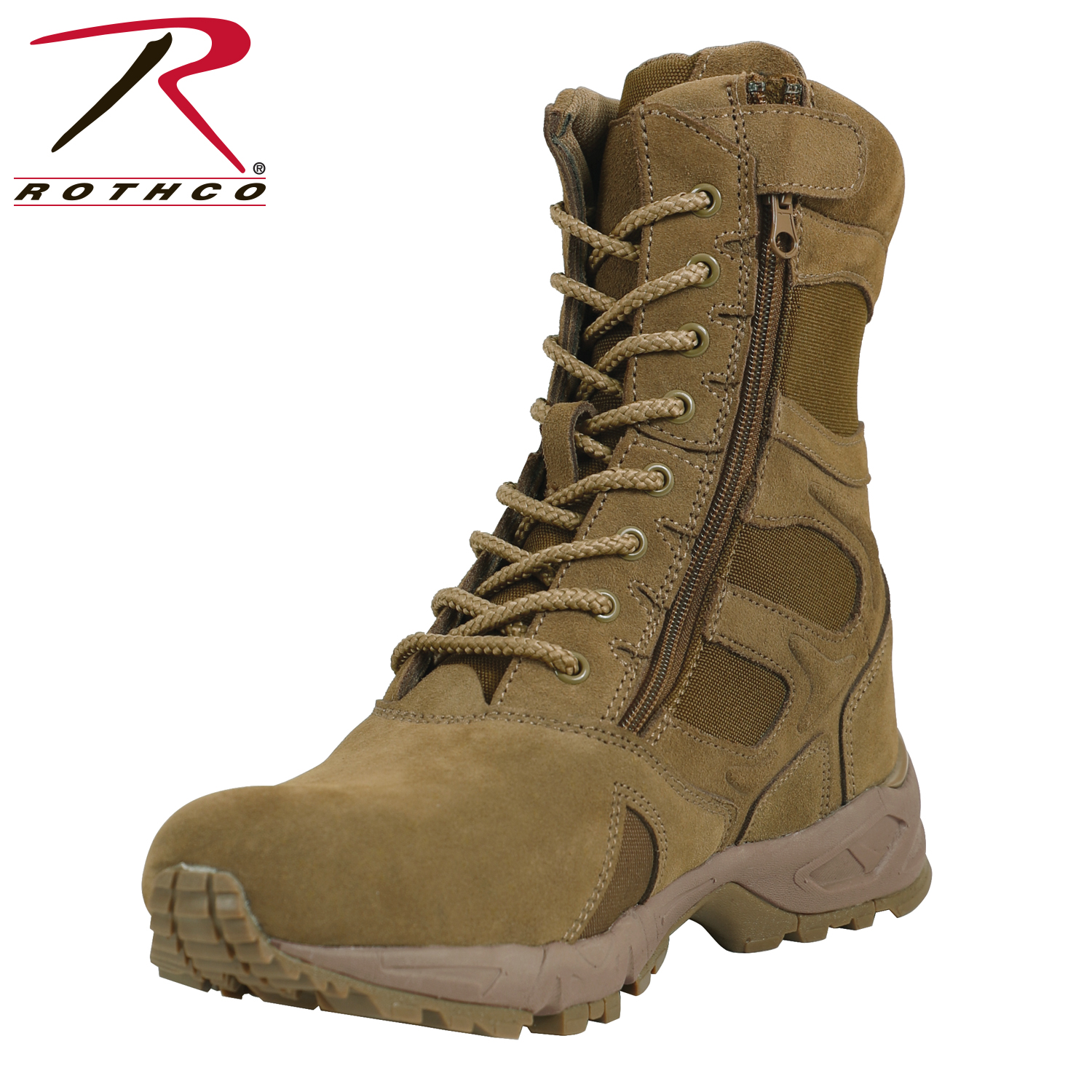 tan tactical boots with zipper