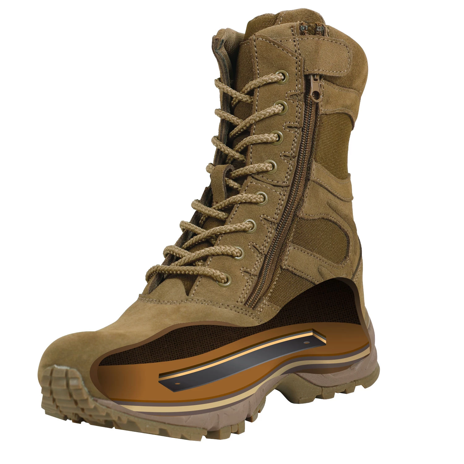 Rothco Forced Entry Tactical Boot With Side Zipper - 8 Inch