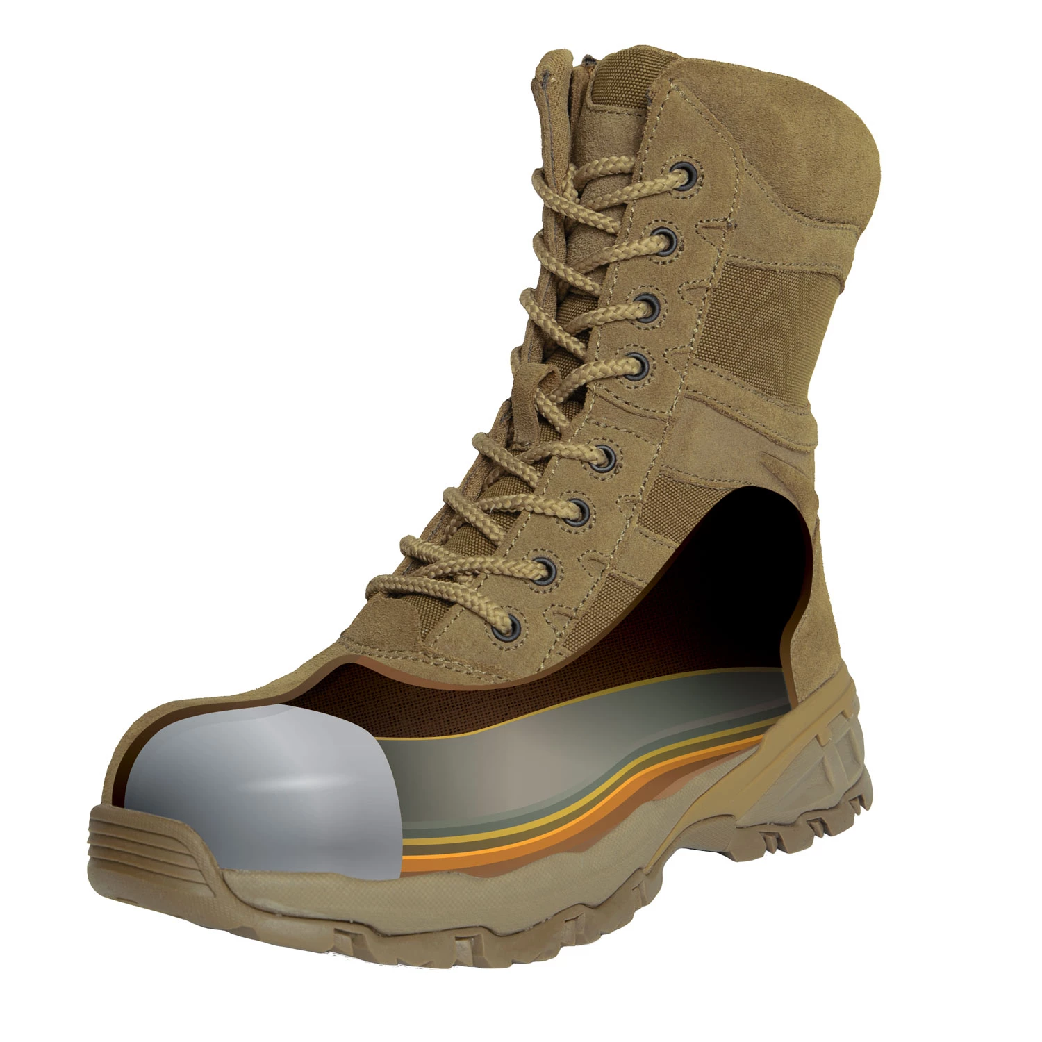 Rothco Forced Entry Composite Toe AR 670-1 Coyote Brown Side Zip
