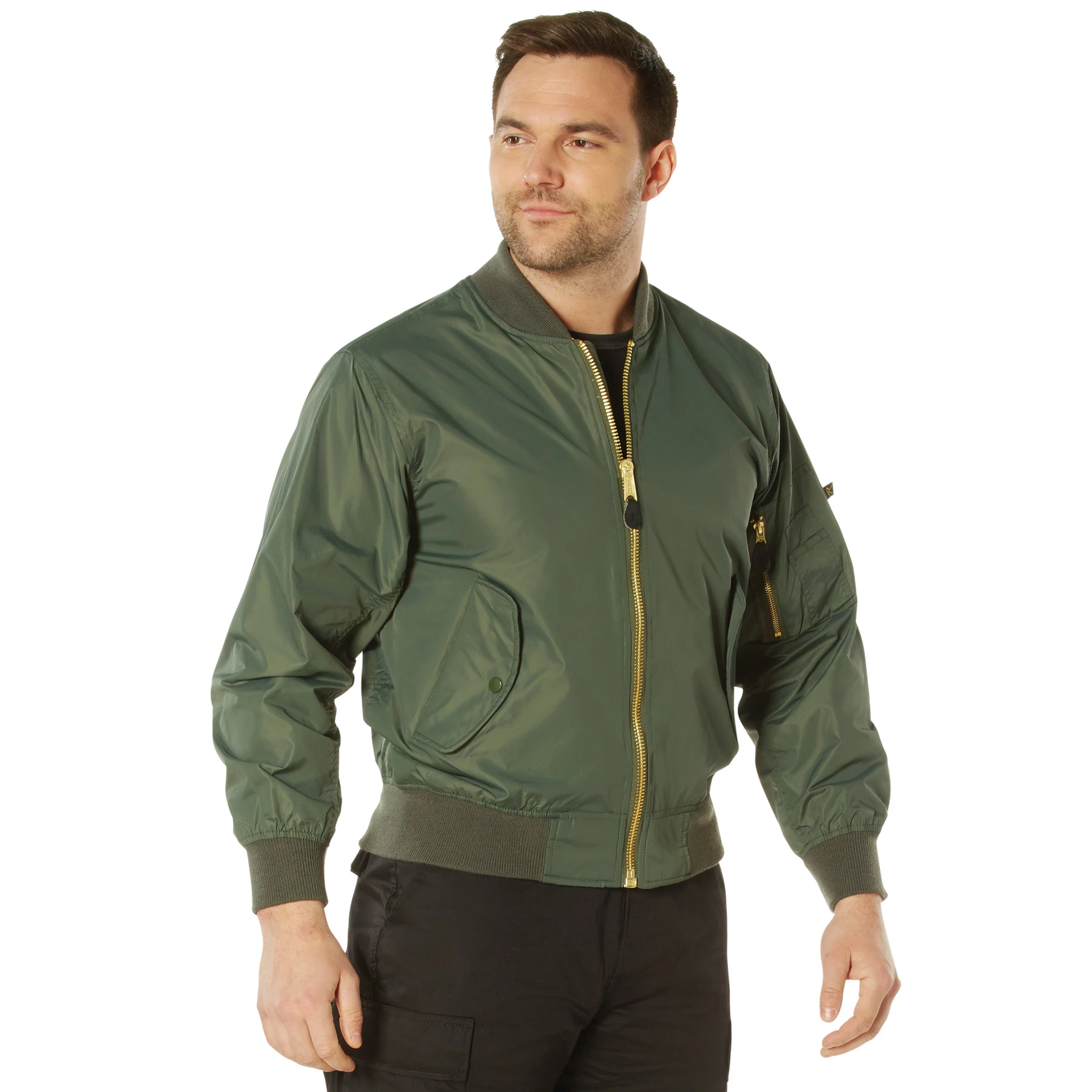 MA-1 ROTHCO グリーン リバーシブル Rothco Lightweight Enhanced Nylon MA-1 Flight Jacket